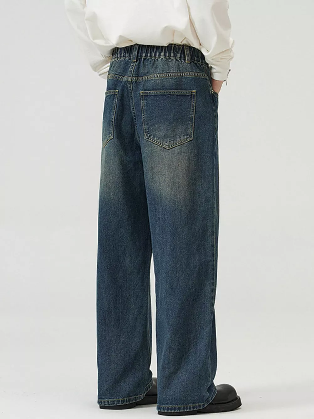 Men's Full Size Washed Straight Jeans Plus Size, image 7