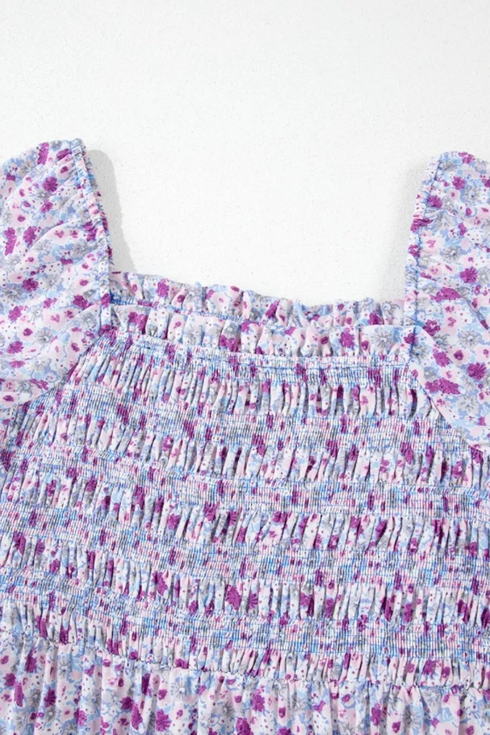 Tiered Floral Shirred High Waist Maxi Dress, image 2