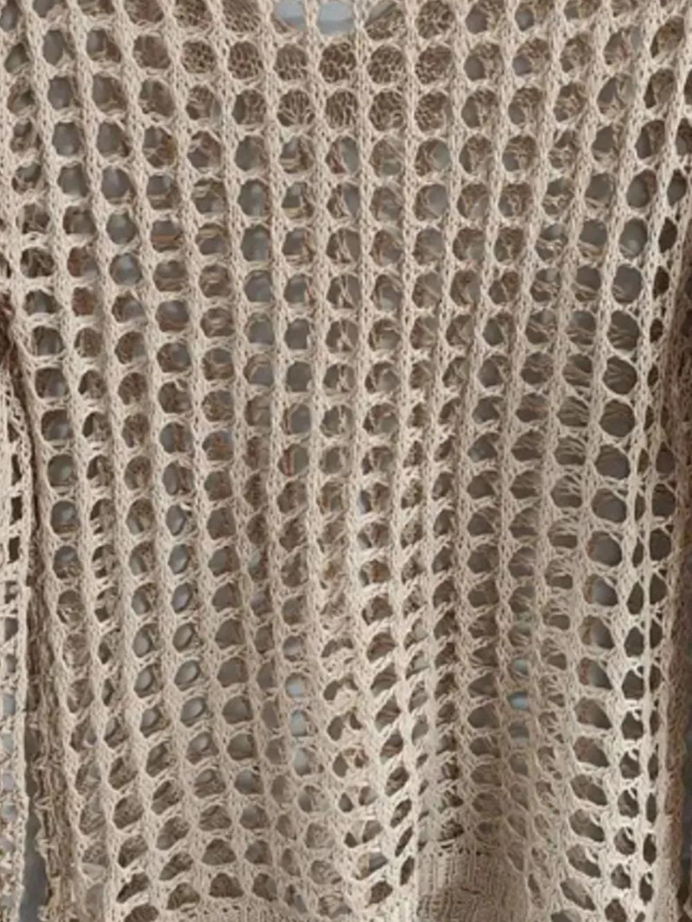 Crochet Long Sleeve Knit Cover Up, image 2