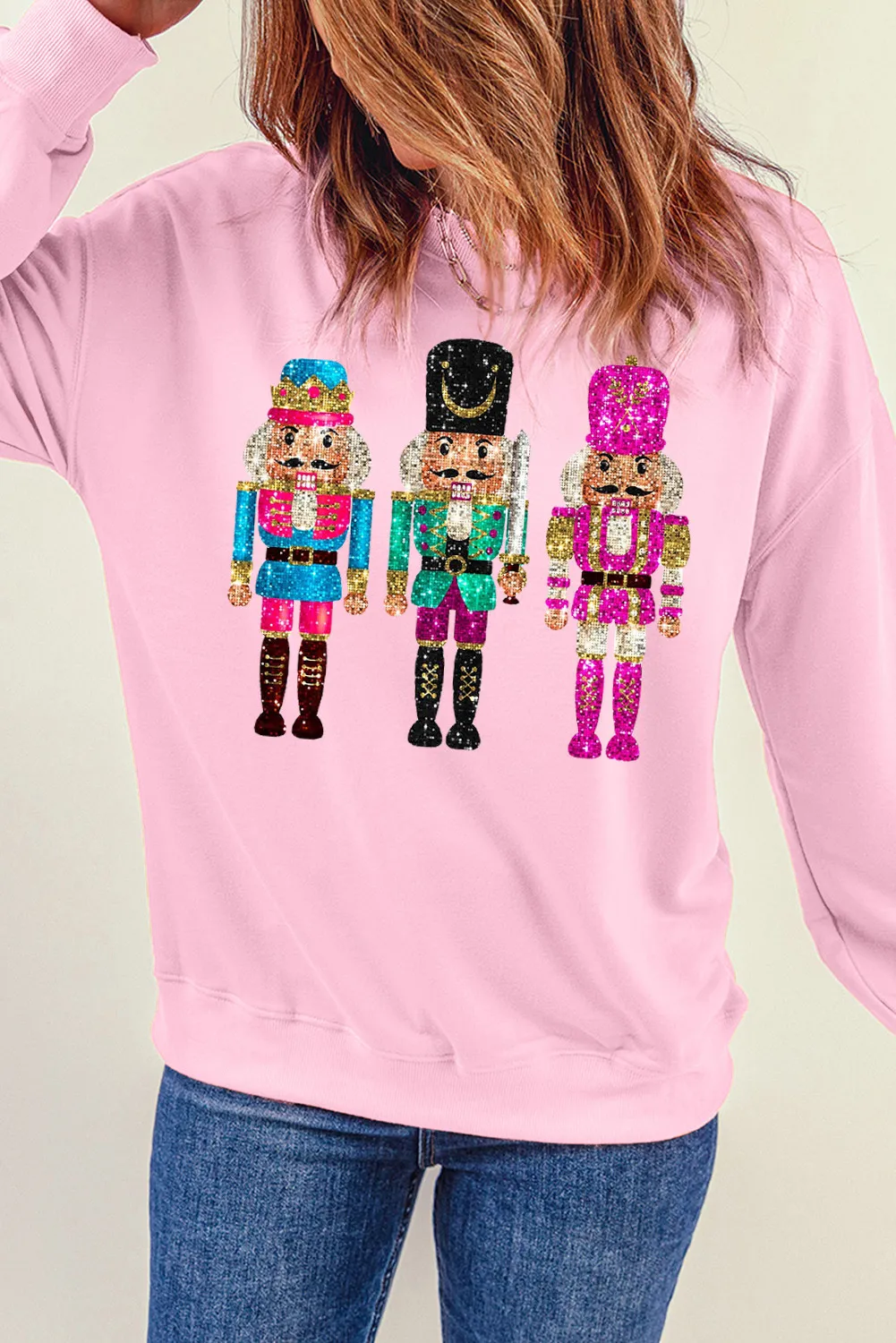 Nutcracker Graphic Round Neck Long Sleeve Sweatshirt, image 2