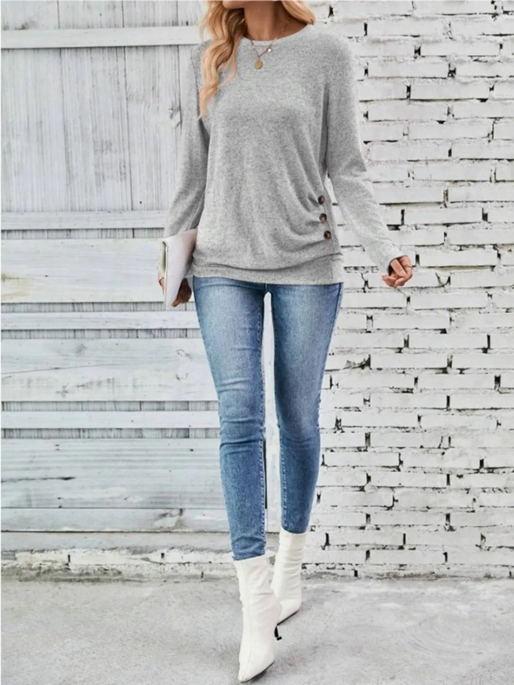 Round Neck Long Sleeve T-Shirt, image 5