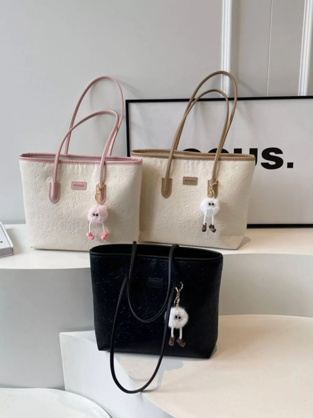 Embossed Pattern Tote Bag, image 2