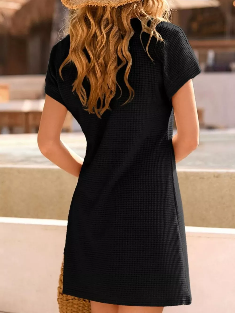 Waffle Knit Short Sleeve Dress, image 19