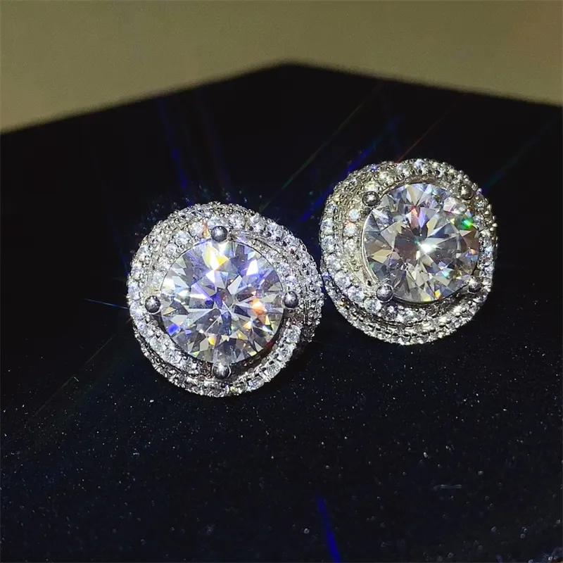 6 Carat Moissanite 925 Sterling Silver Earrings, image 3