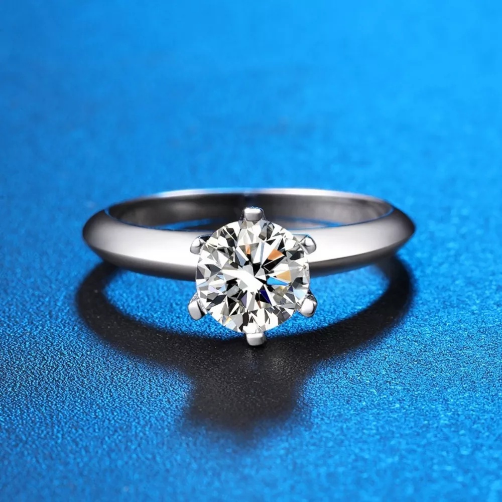 1 Carat Moissanite 925 Sterling Silver Ring, image 2