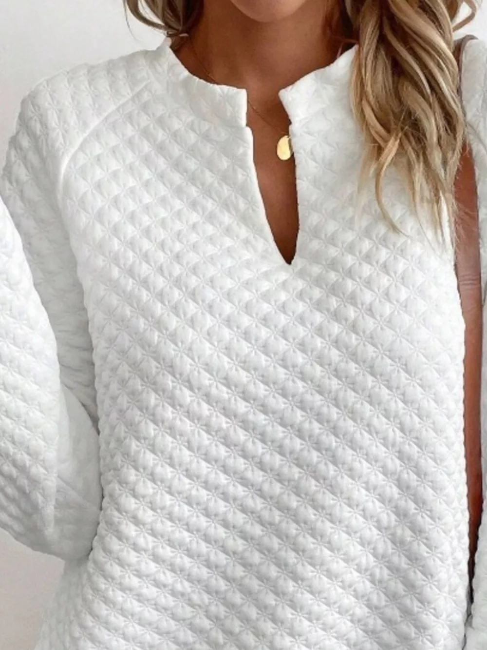 Textured Notched Raglan Sleeve Sweatshirt, image 11