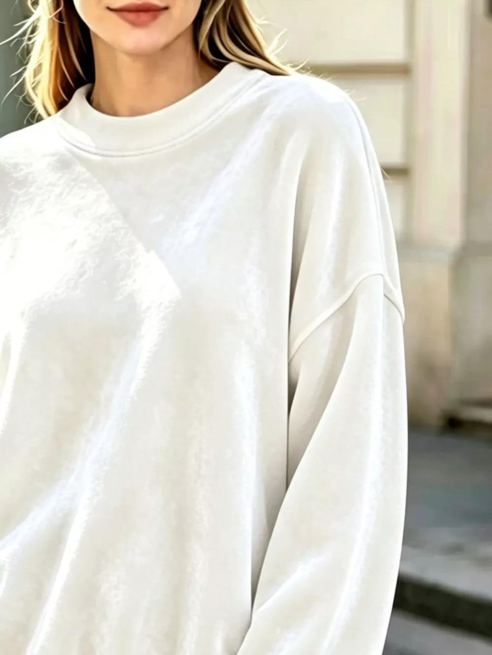 Full Size Oversized Dropped Shoulder Sweatshirt Plus Size, image 4