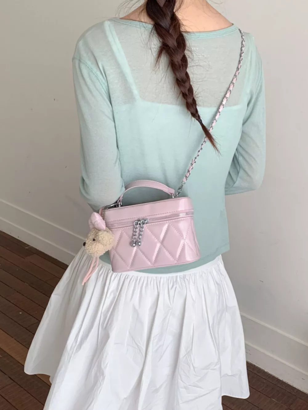 Quilted Chain Strap Crossbody Bag, image 6