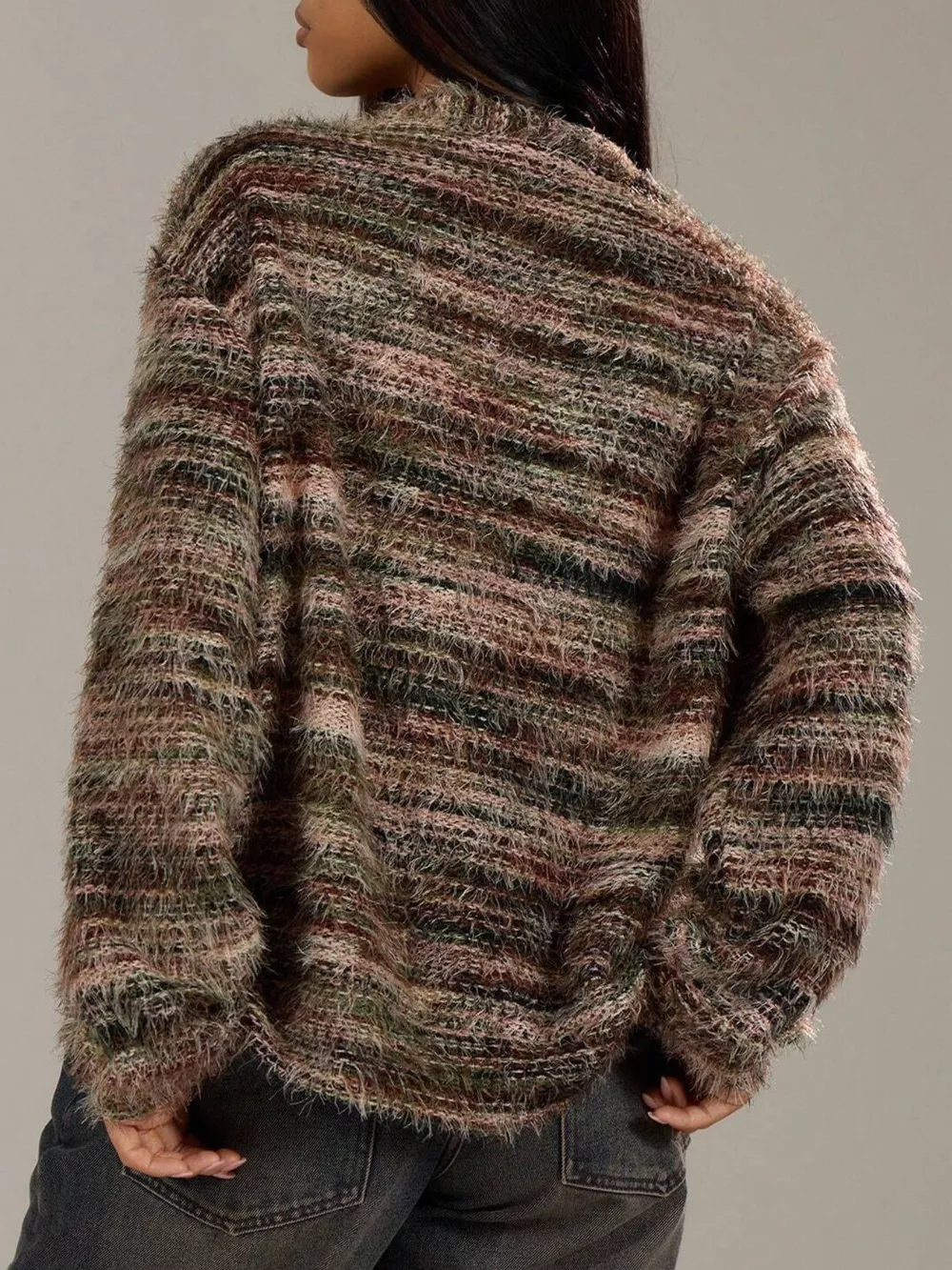 Textured Knit Button-Down Cardigan, image 10