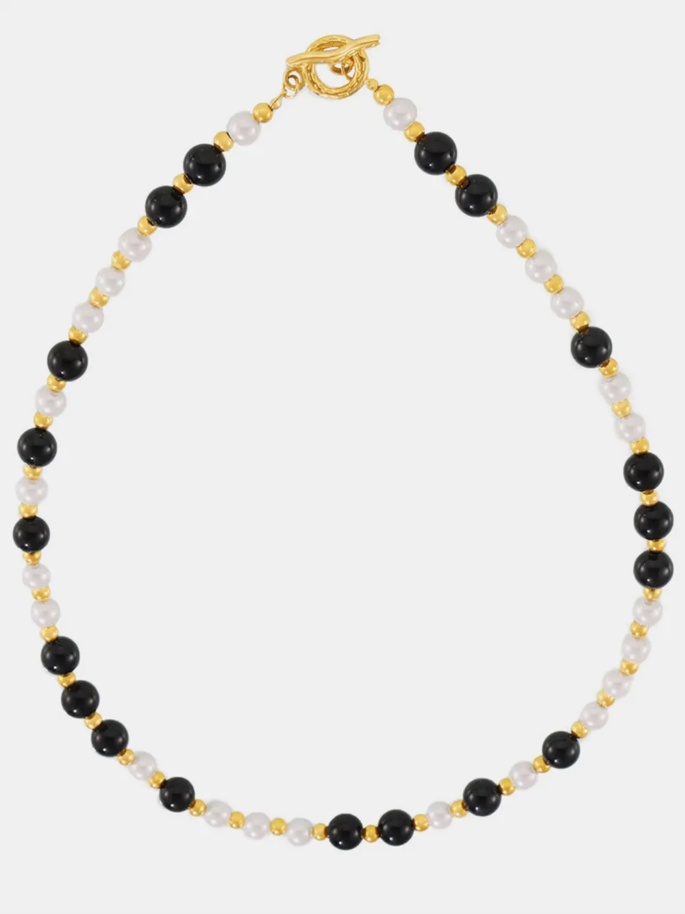 Stainless Steel Agate Shell Bead Necklace, image 3