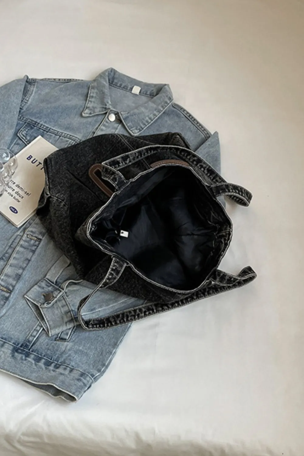 Medium Denim Tote Bag, image 4