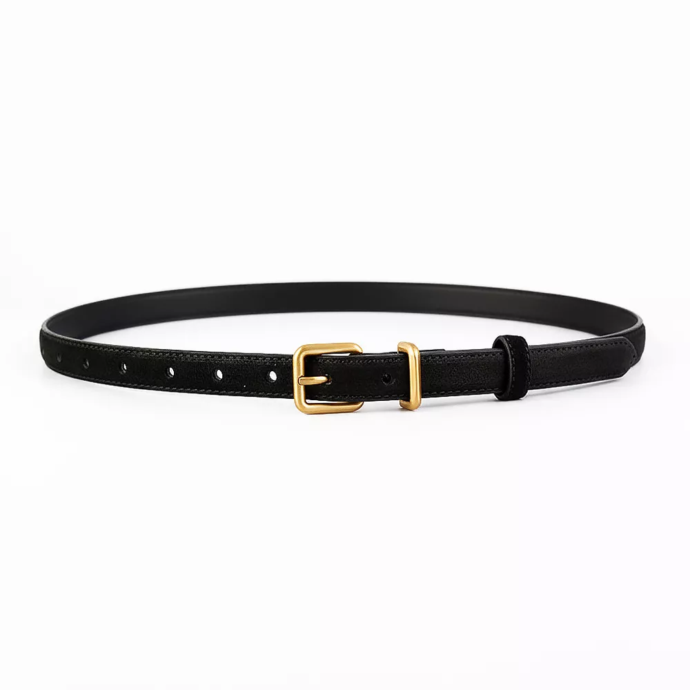 Golden Buckle Skinny Belt