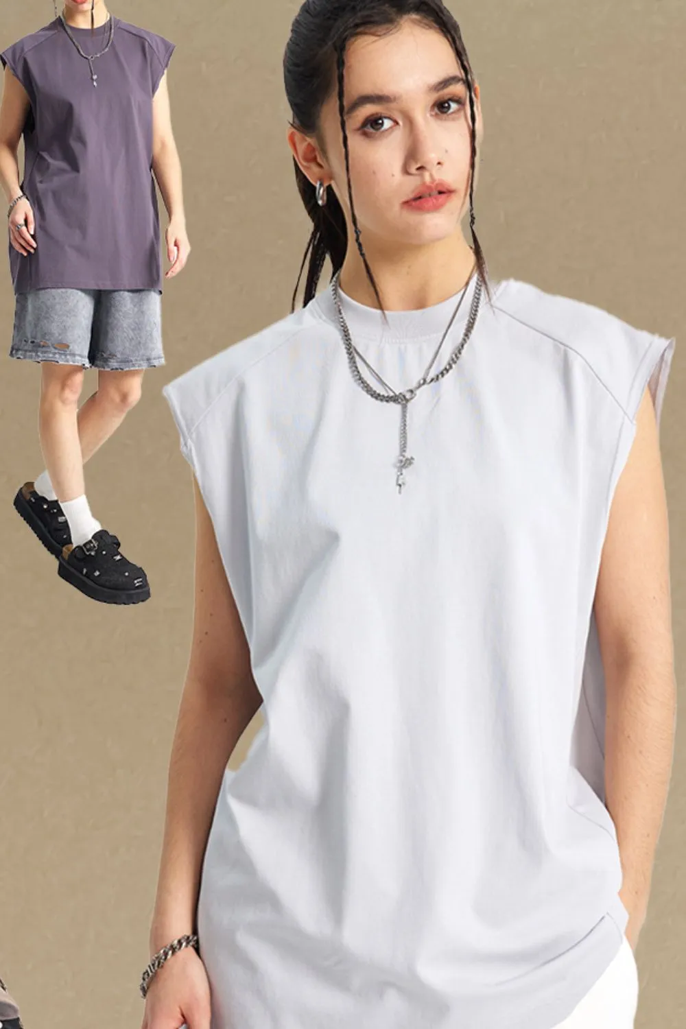 Men's Solid Color Round Neck Tank, image 4