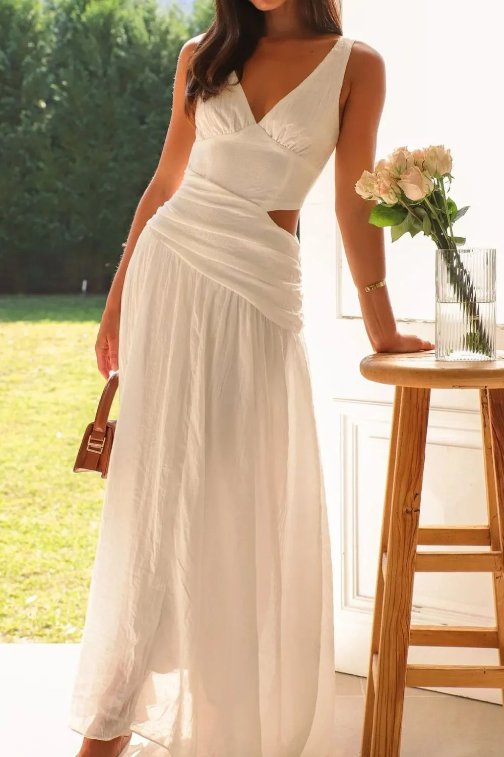 Cutout Back V-Neck Dress, image 2
