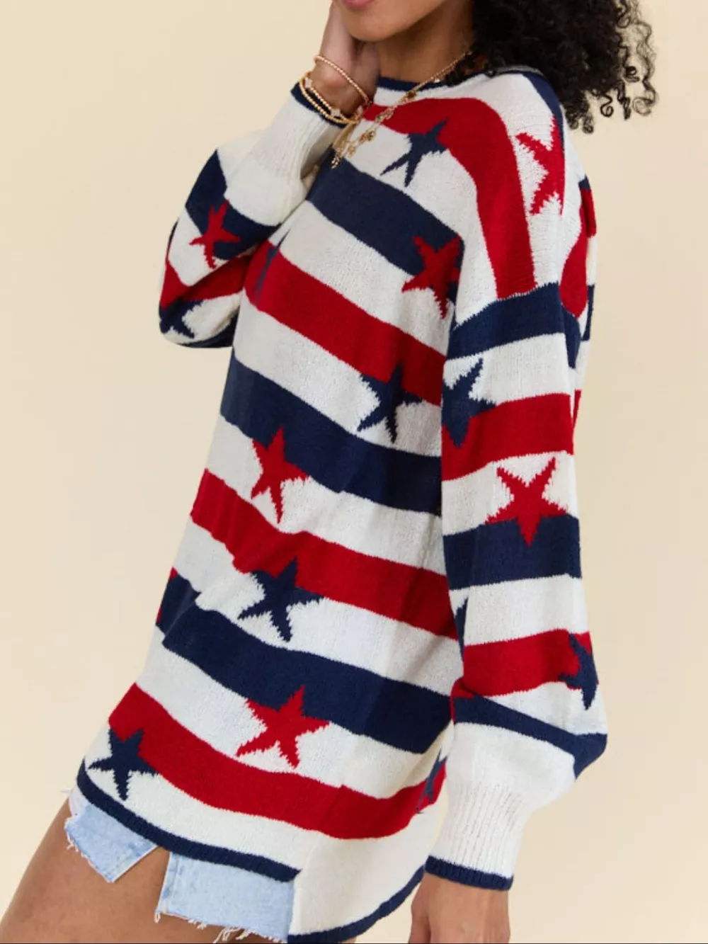 Stars and Stripes Long Sleeve Sweater, image 4