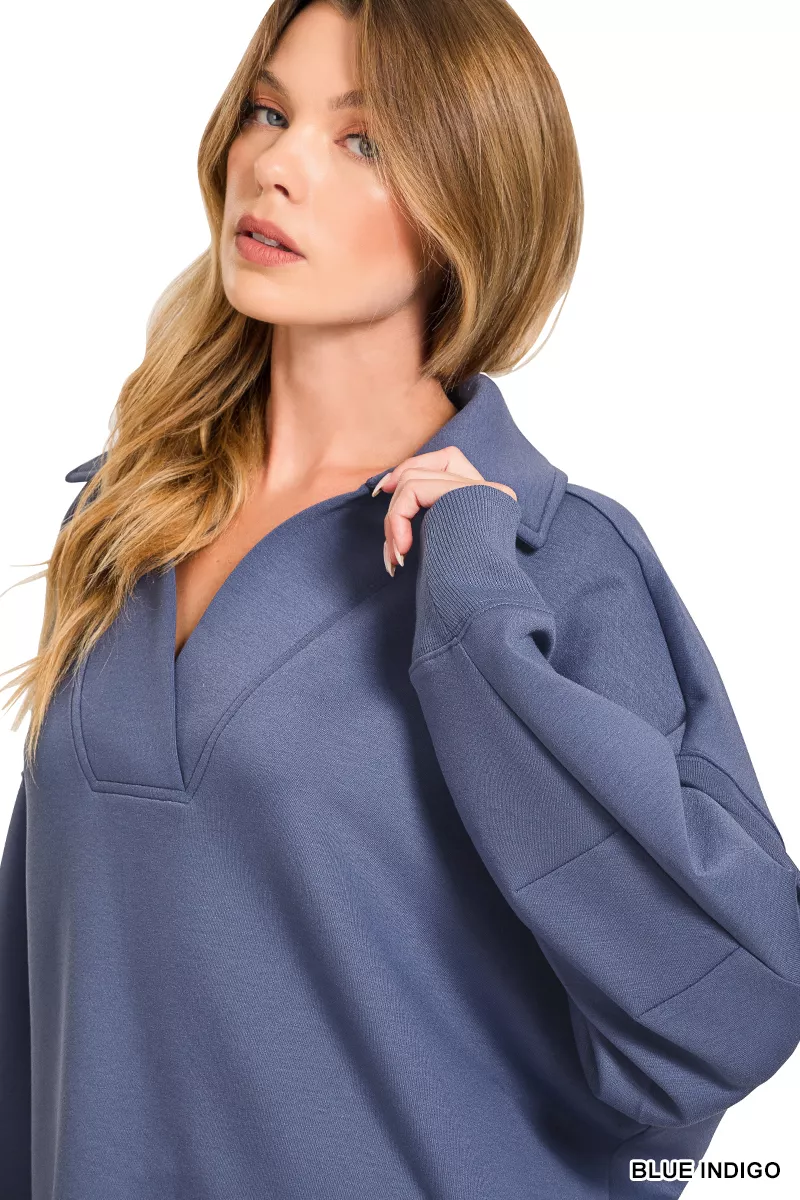 Scuba Collared Pullover & Center Seam Pants Set, image 8