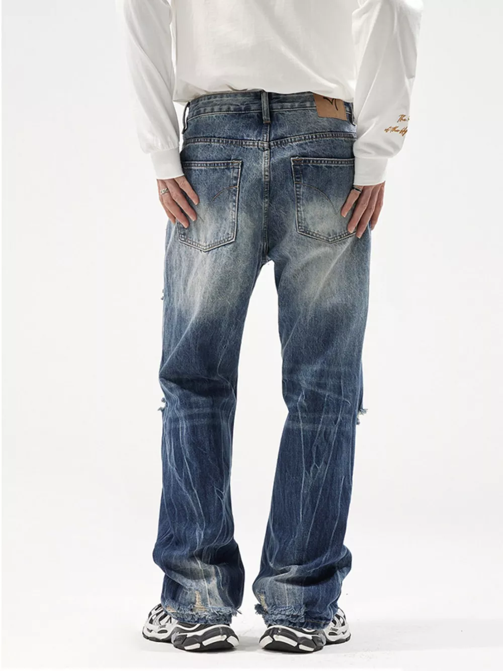 Men's Distressed Wide Leg Jeans, image 6