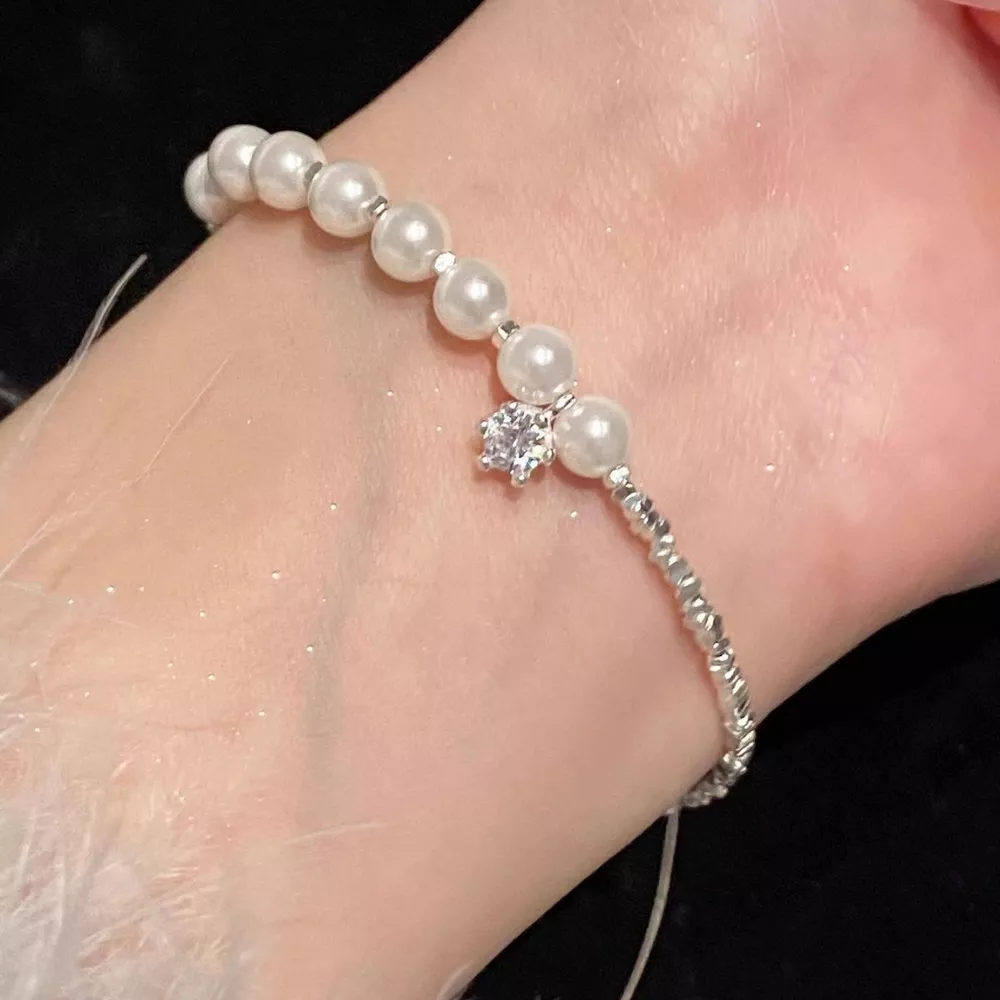 925 Sterling Silver Pearl Bracelet, image 2