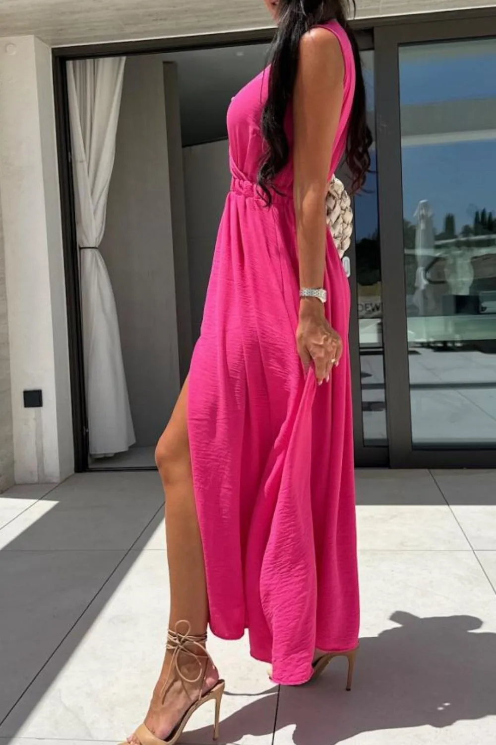 Surplice Sleeveless Slit Maxi Dress, image 2
