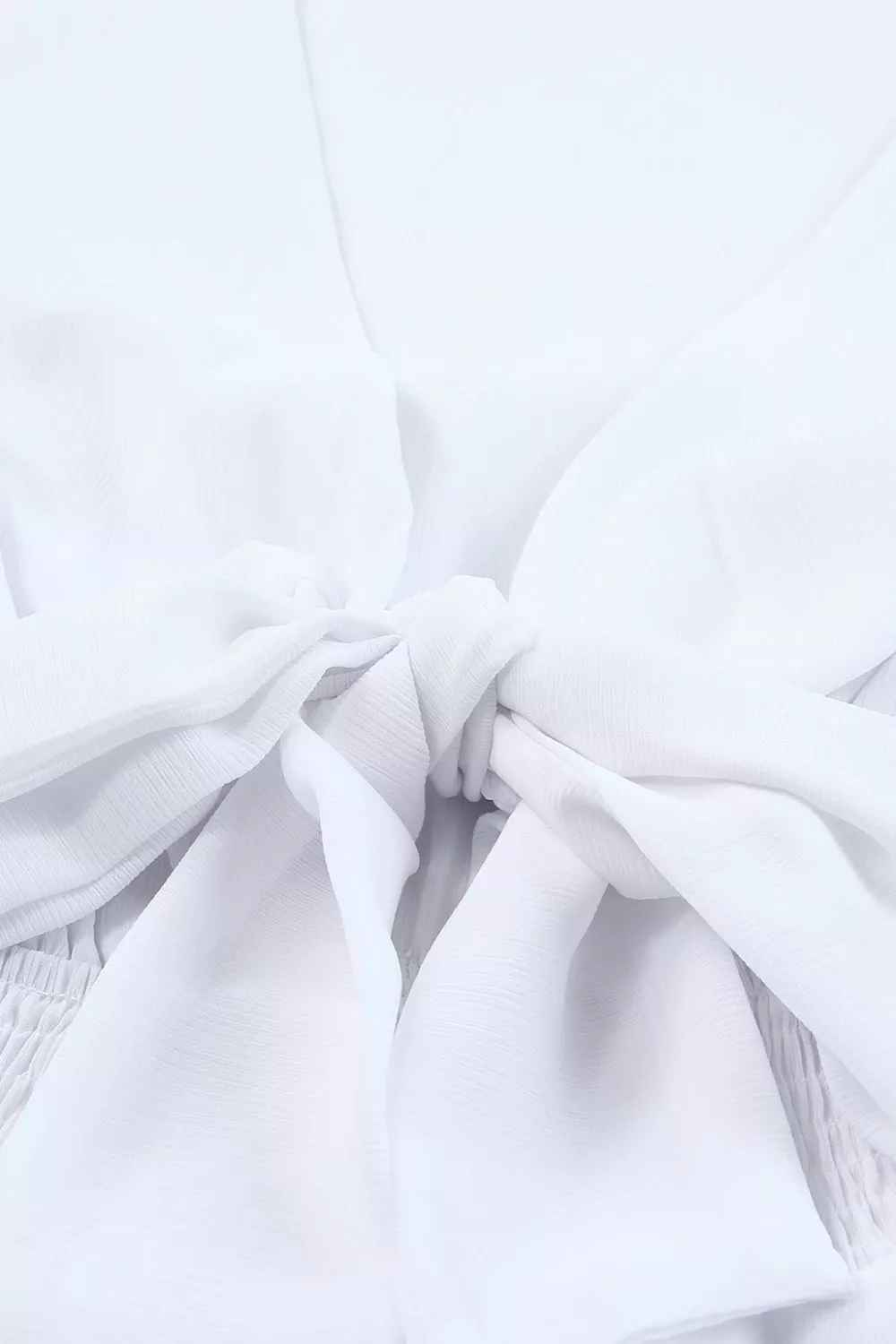 Elegant Tie-Front Ruffle Mini Dress with Smocked Wiast, image 3
