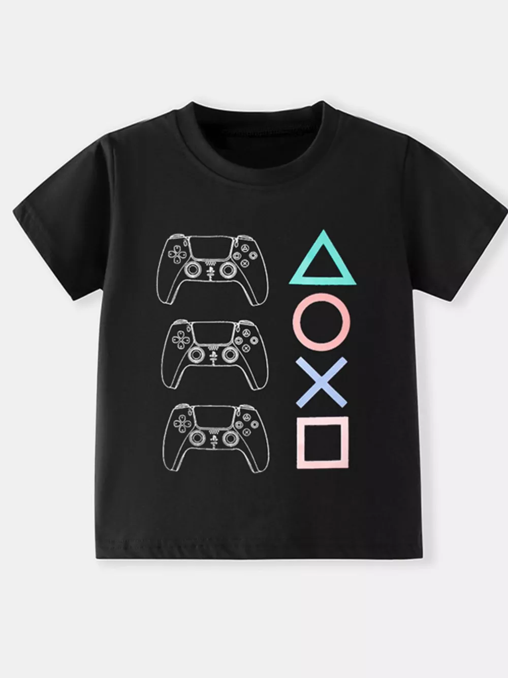 Children's Gaming Controller Graphic Round Neck T-Shirt, image 2
