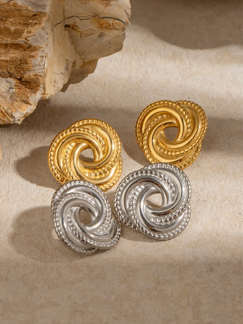 Stainless Steel Volution Stud Earrings, image 14