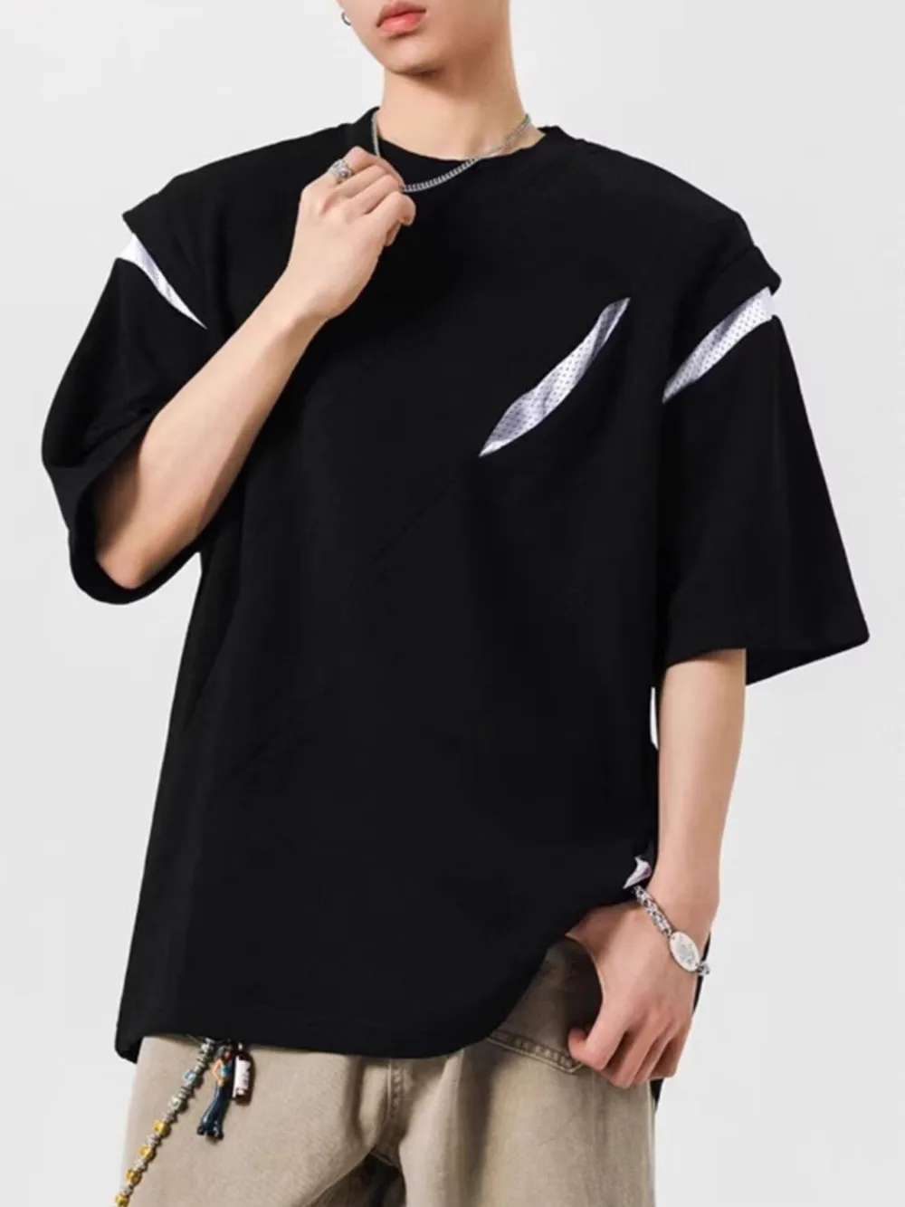 Men's Full Size Oversized Streetwear Short Sleeve T-Shirt Plus Size, image 2