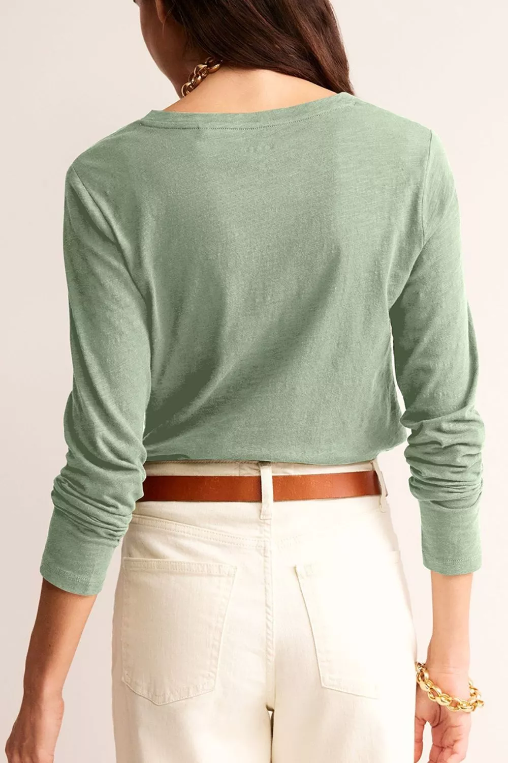 V-Neck Long Sleeve T-Shirt, image 8