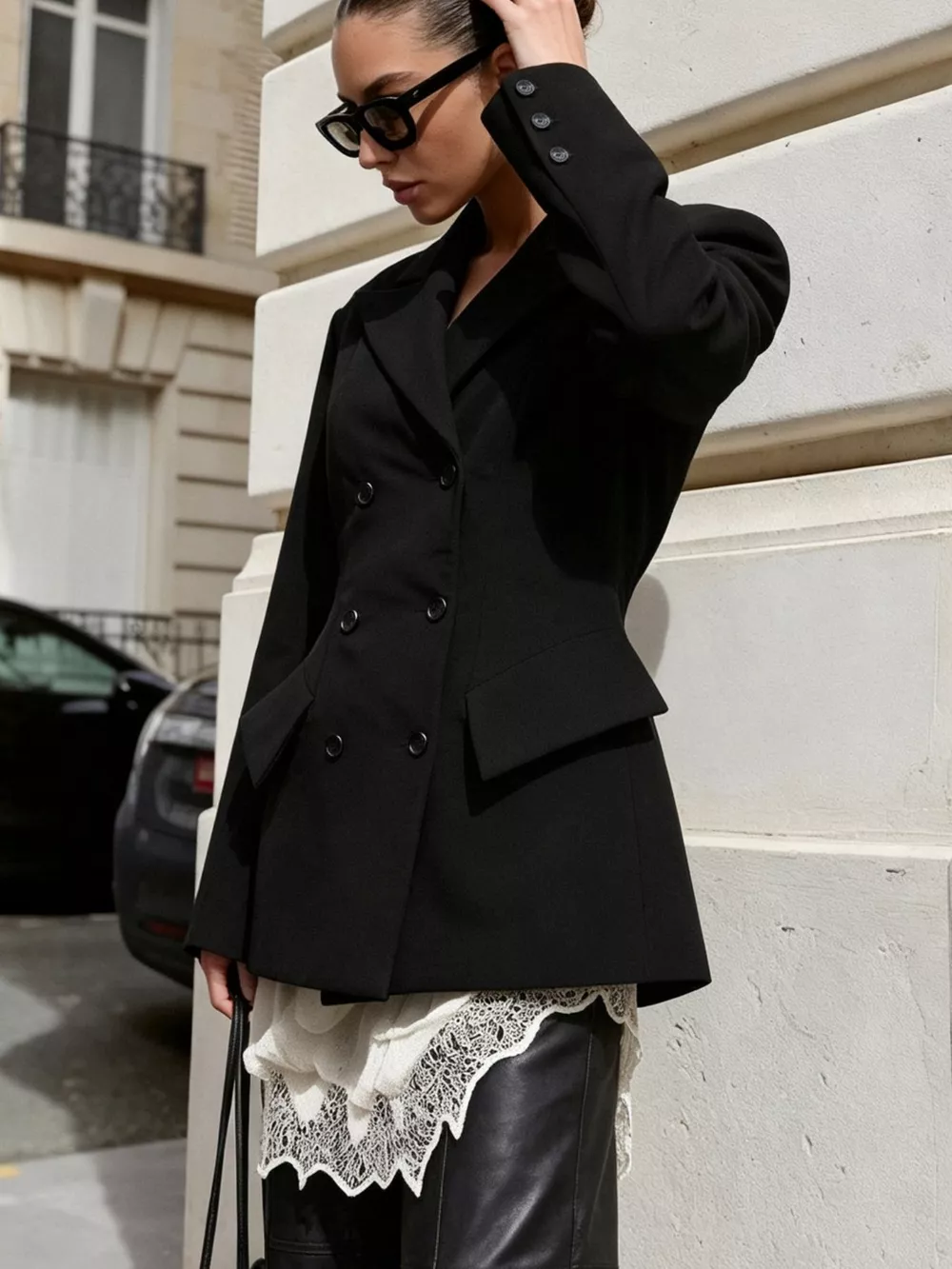 Double-Breasted Blazer with Flap Pockets, image 7