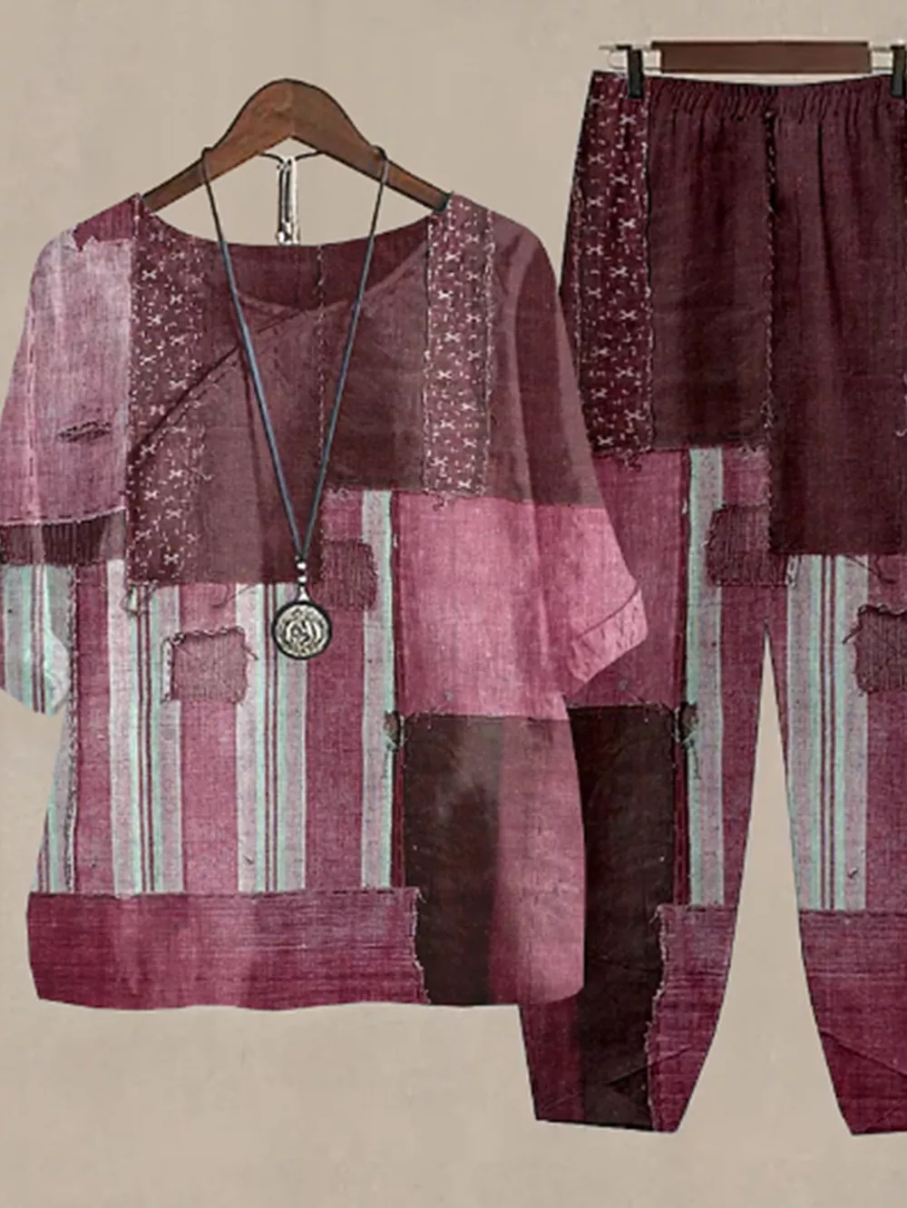Printed Half Sleeve Top and Pants Set, image 21