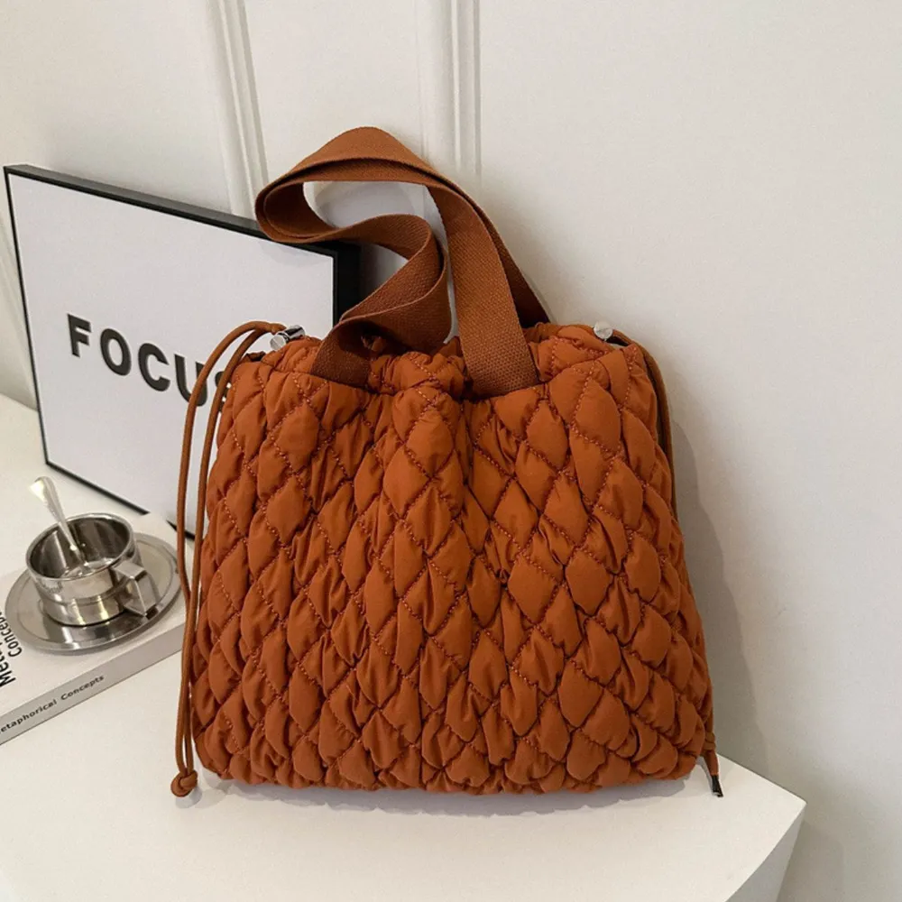 Drawstring Bubble Texture Tote Bag, image 18