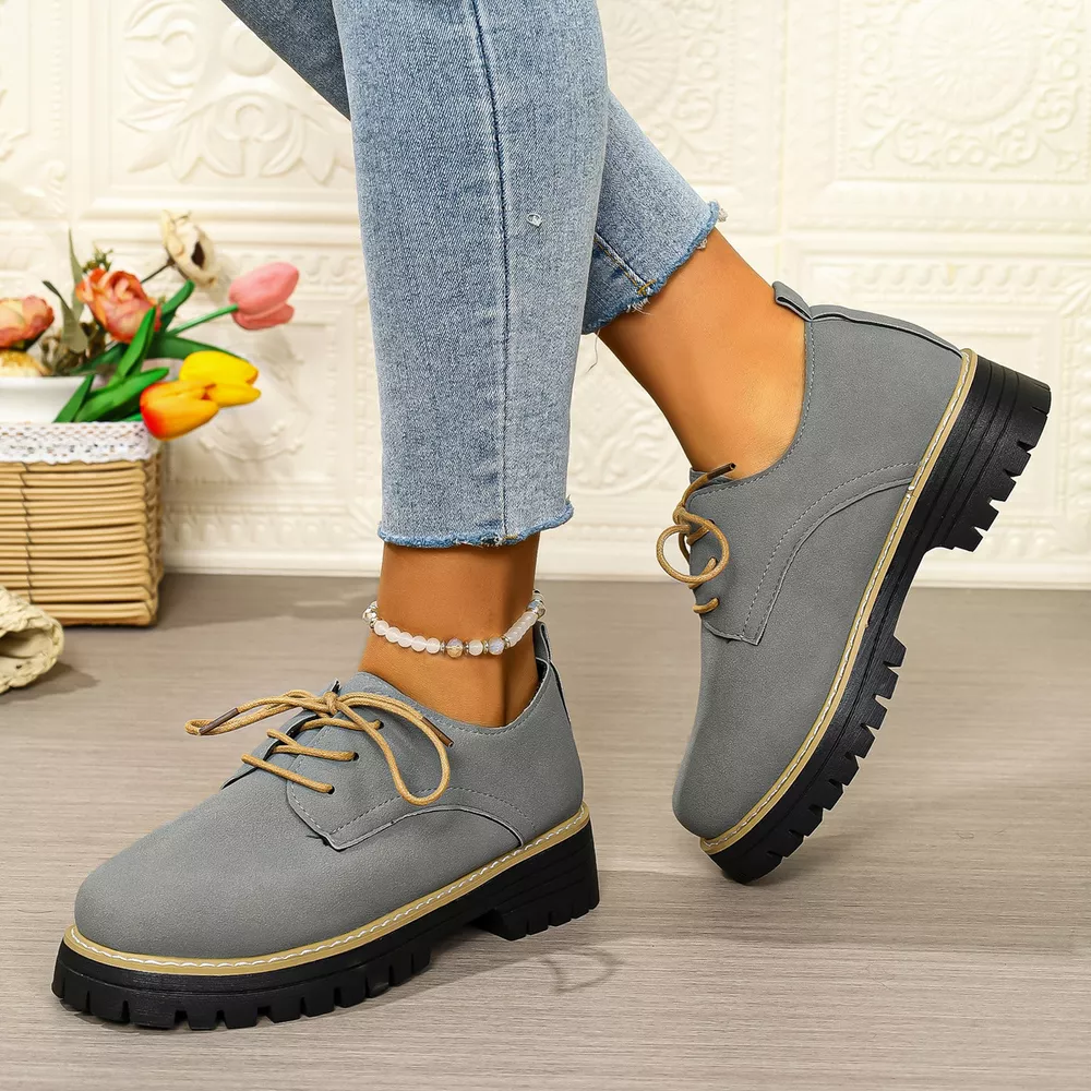Round Toe Lace-Up Loafers, image 2