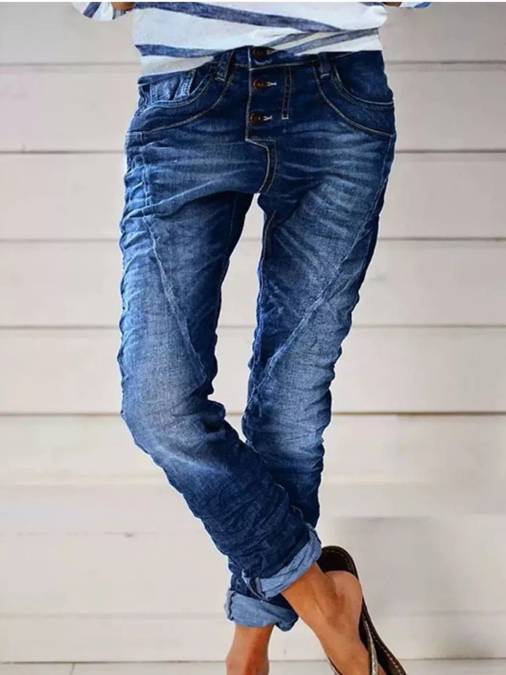 Full Size Washed Button-Fly Jeans Plus Size, image 7