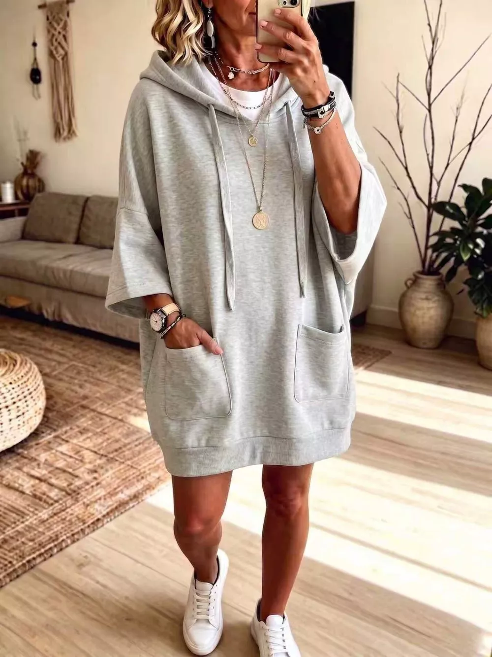 Full Size Drawstring Oversized Front Pockets Oversized Hoodie Plus Size, image 10