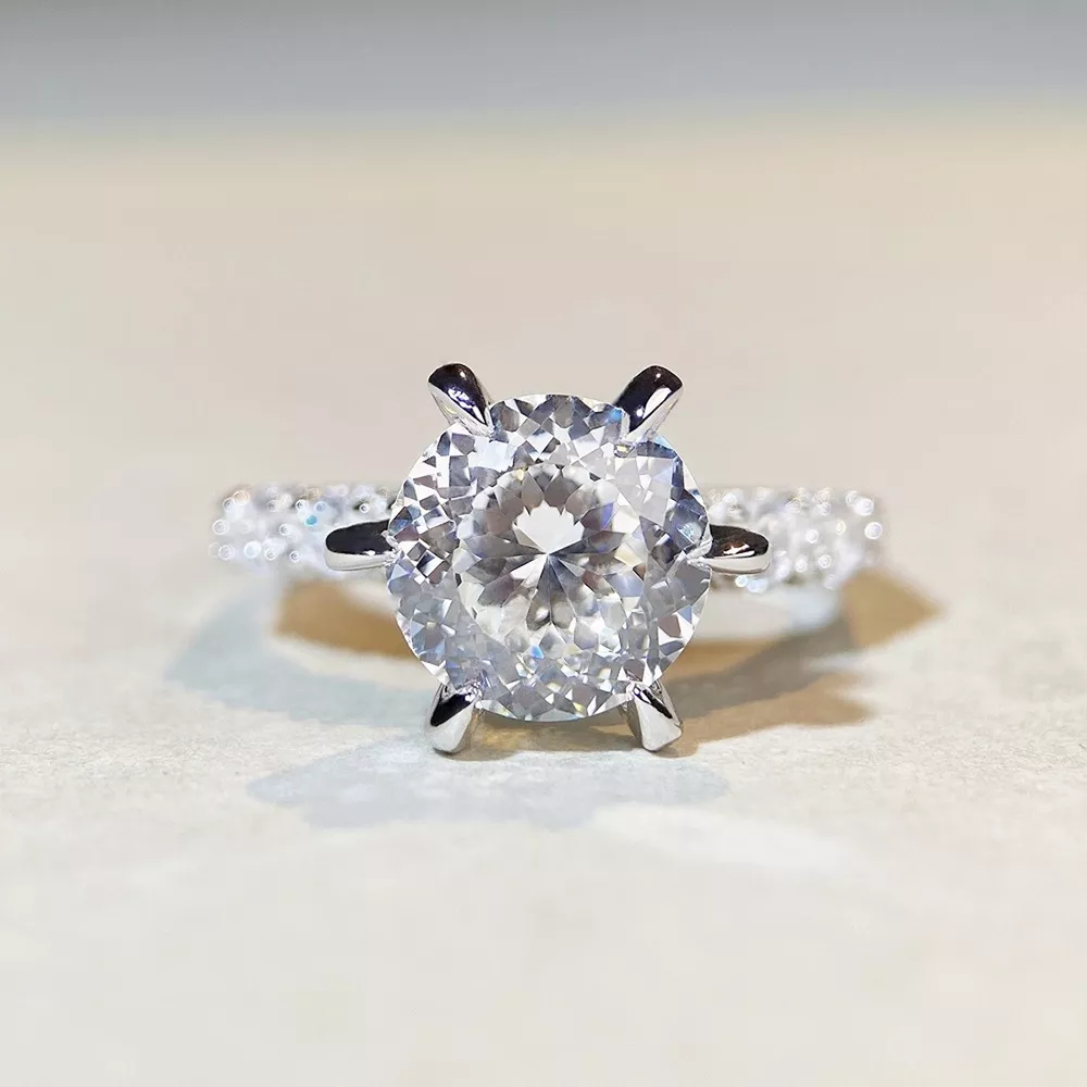 3 Carat 925 Sterling Silver Moissanite Geometric Ring