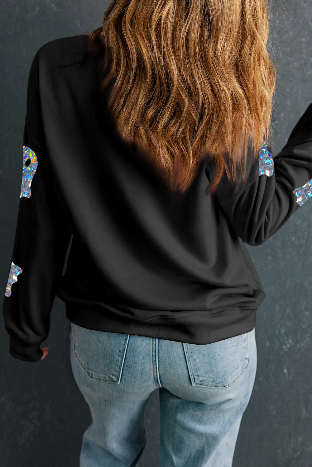 Ghost Round Neck Long Sleeve Sweatshirt, image 2