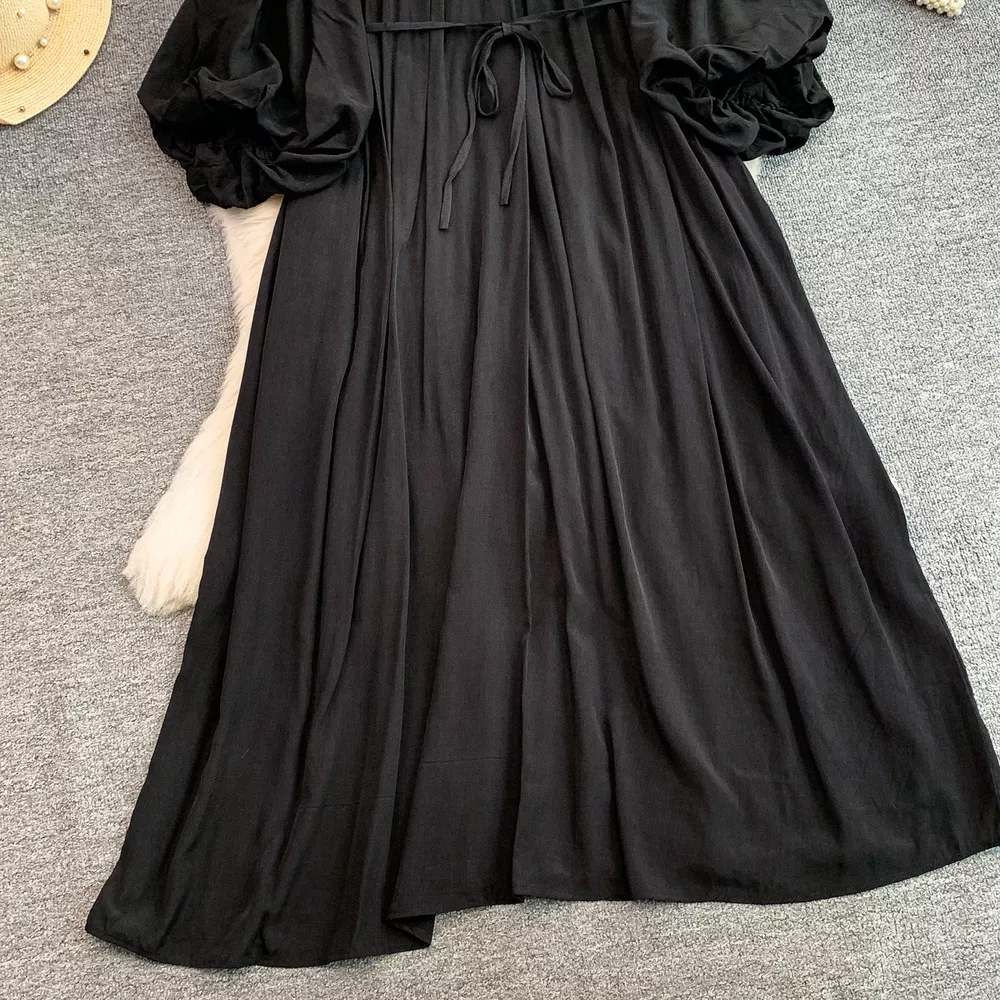 Balloon Sleeve Tie-Waist Dress, image 17