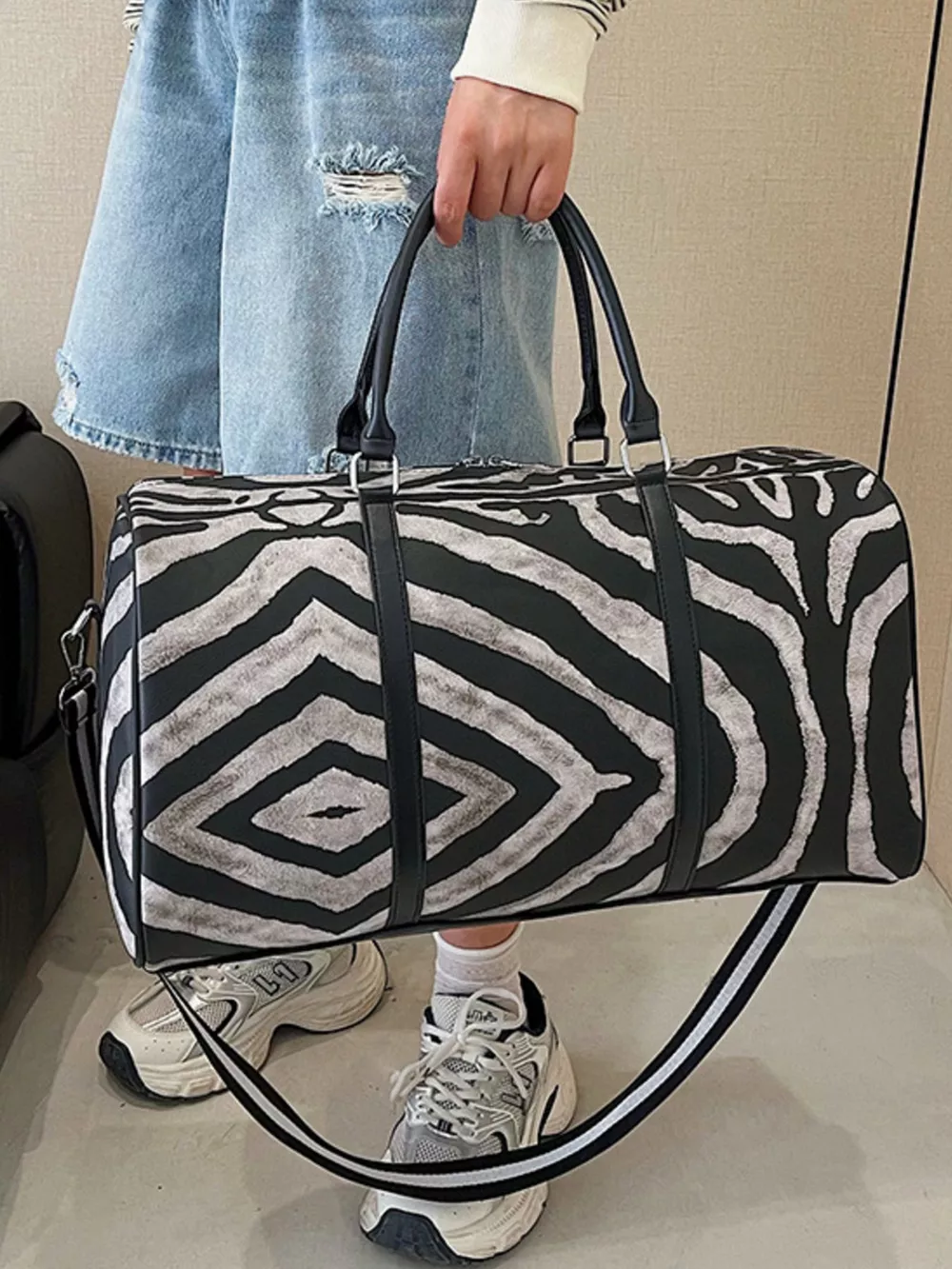 Zebra Print Duffle Bag, image 8