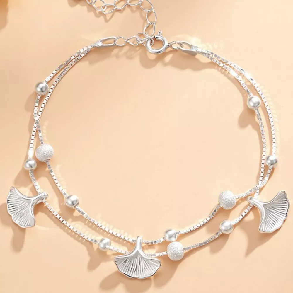 Double Layer Ginkgo Leaf Bracelet, image 2