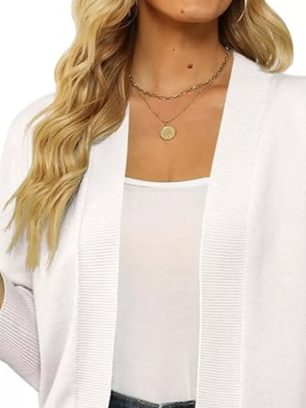 Open Front Ribbed Hem Cardigan, image 26