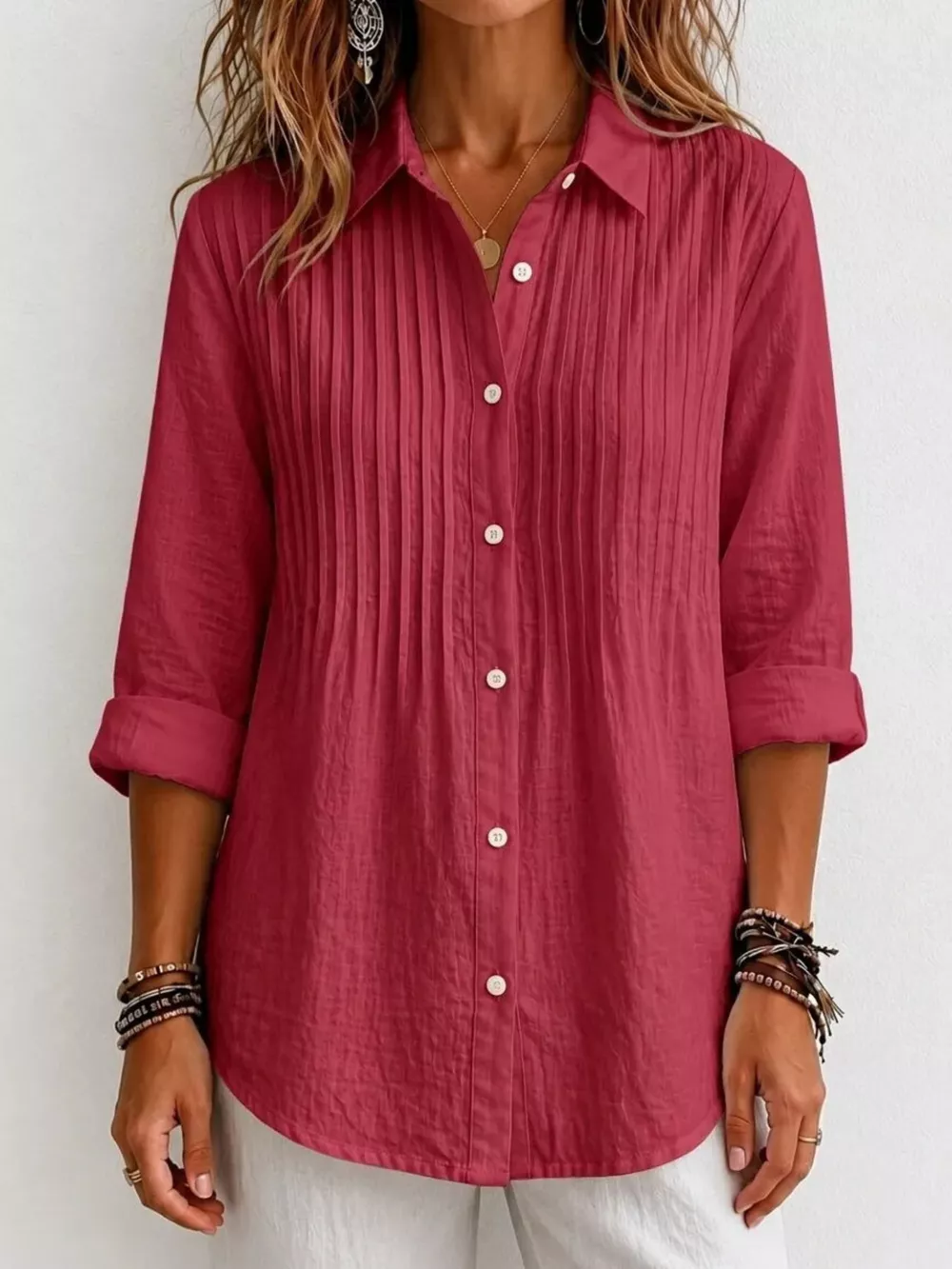 Men's Full Size Button Up Long Sleeve Shirt Plus Size, image 17