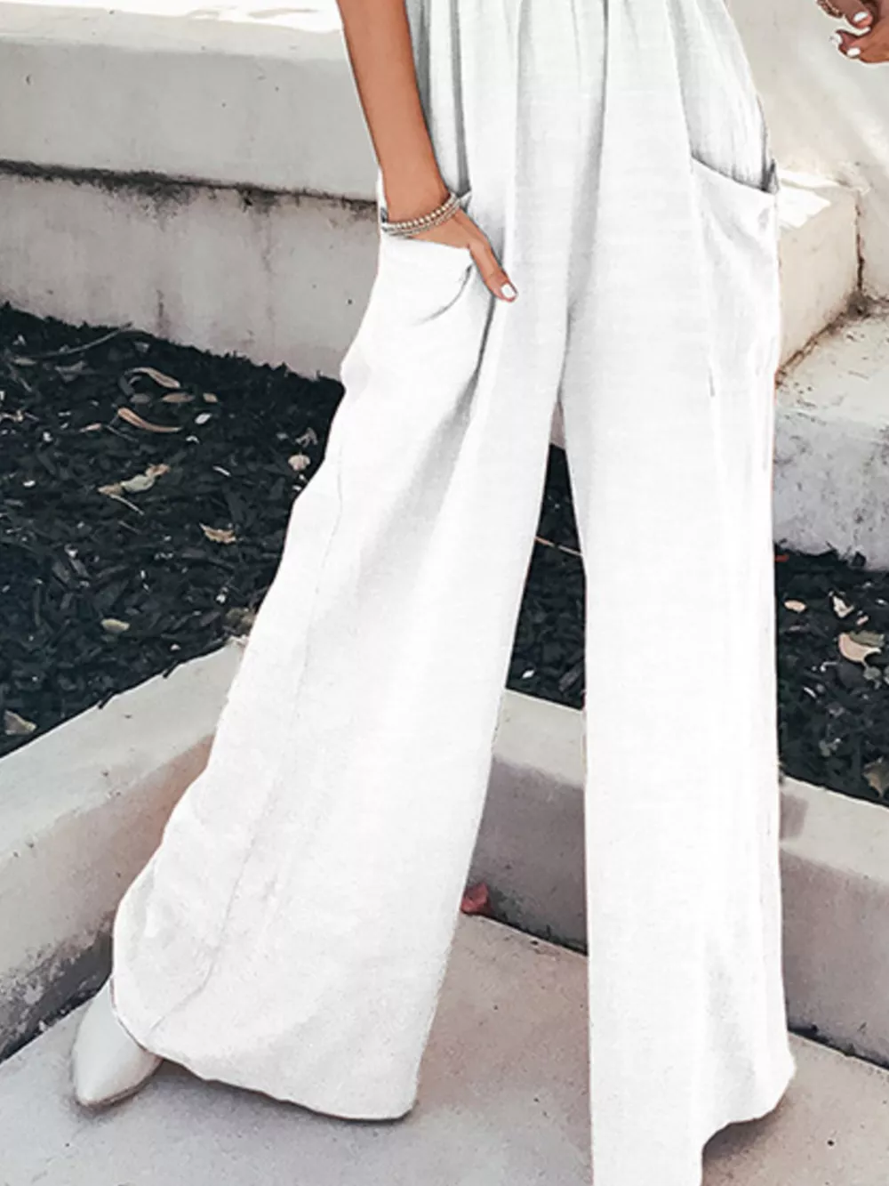 Smocked Wide Leg Jumpsuit, image 12