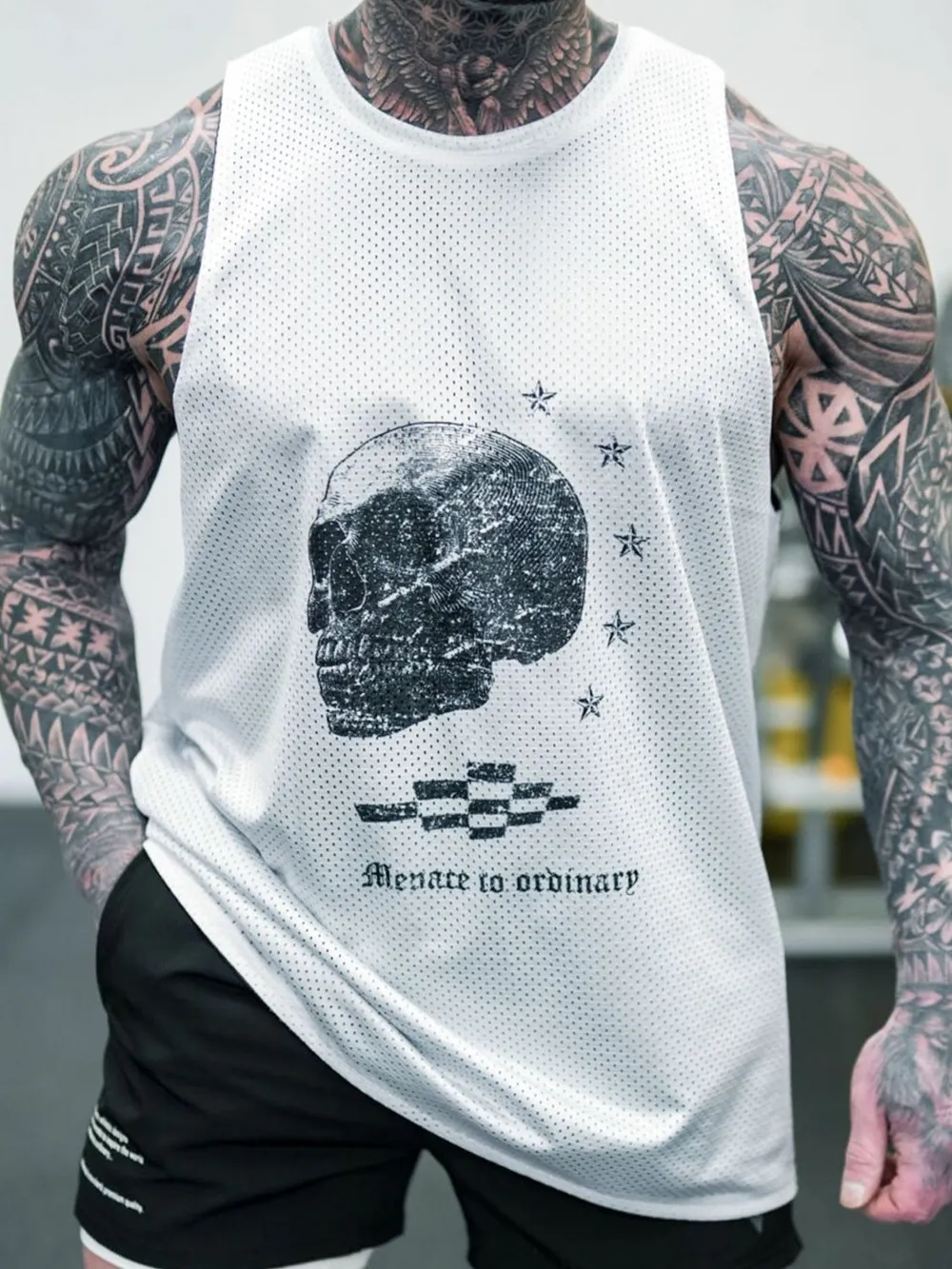 Men's Plus Size Graphic Round Neck Tank, image 2