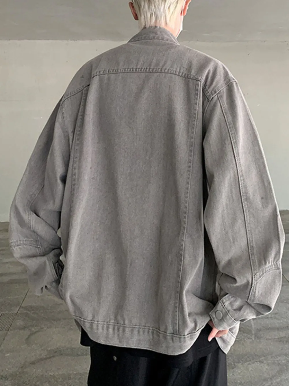 Men's Plus Size Zip Up Oversized Denim Jacket, image 12