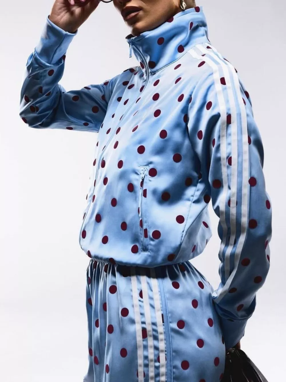 Polka Dot Side Striped Outerwear and Pants Set, image 11