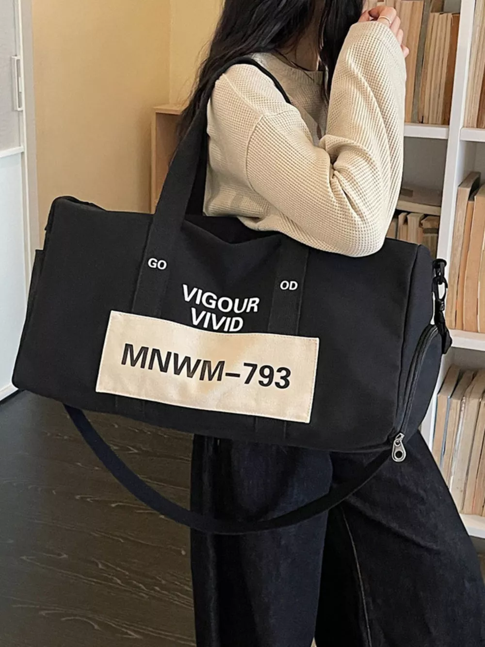 Letter Nylon Travel Bag, image 3