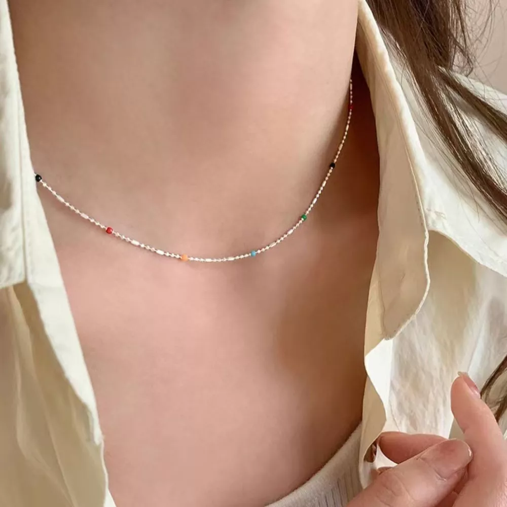 925 Sterling Silver Bead Necklace, image 2