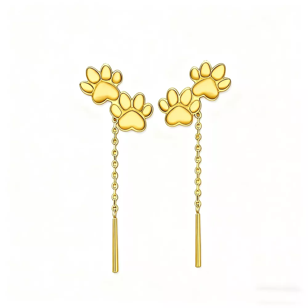 Paw Shaped Drop Earrings