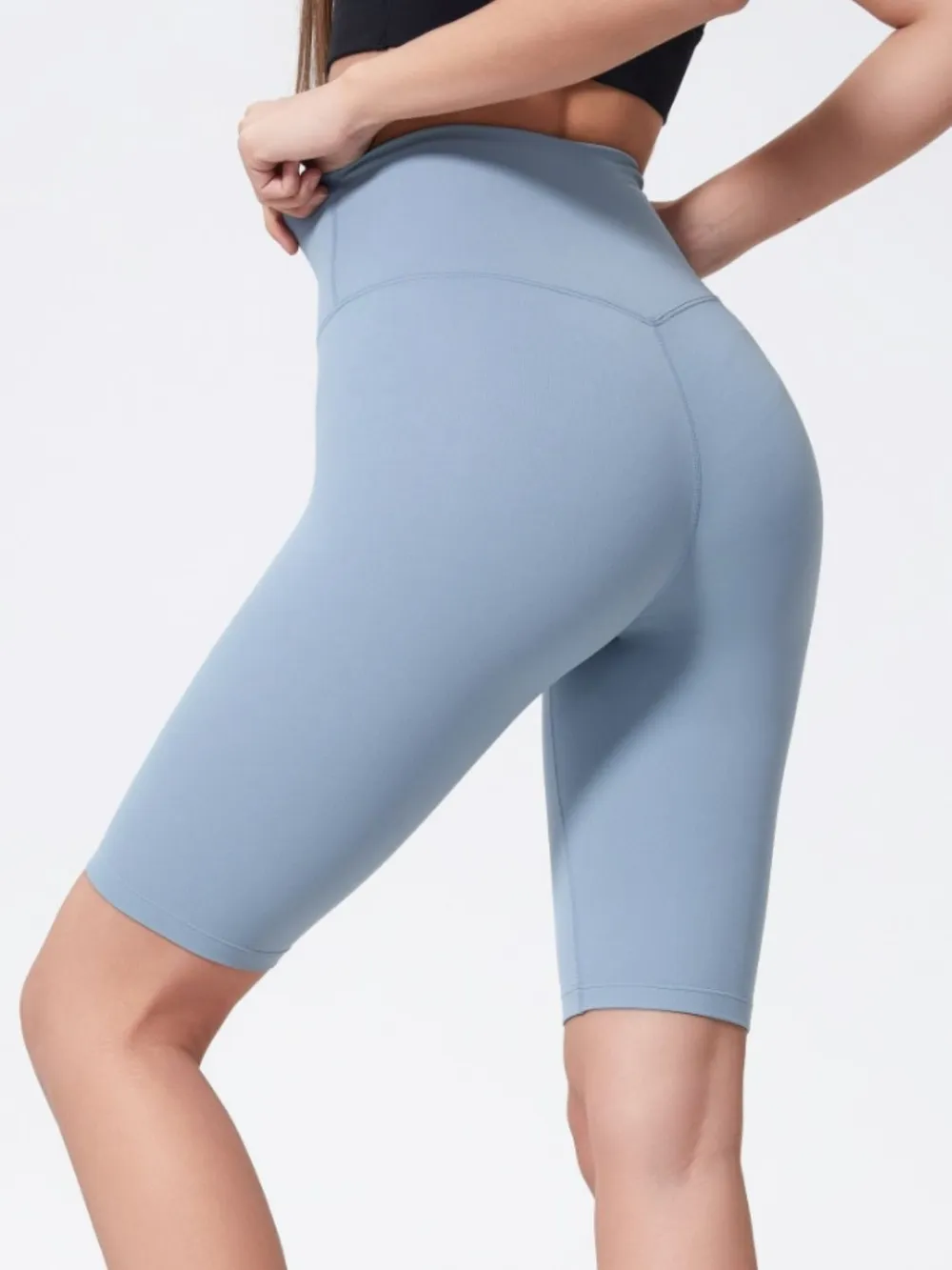 High Rise Wide Waistband Active Shorts, image 4