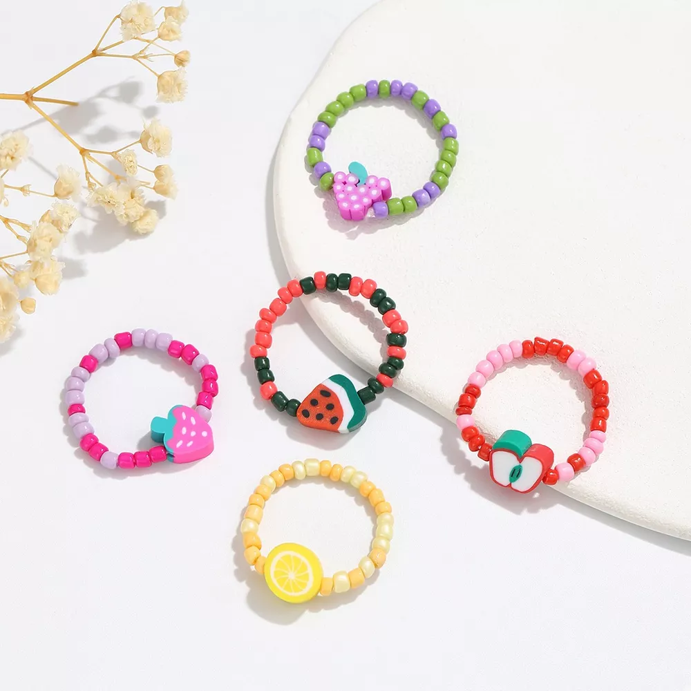 Colorful Fruit Charm Beaded Ring, image 5